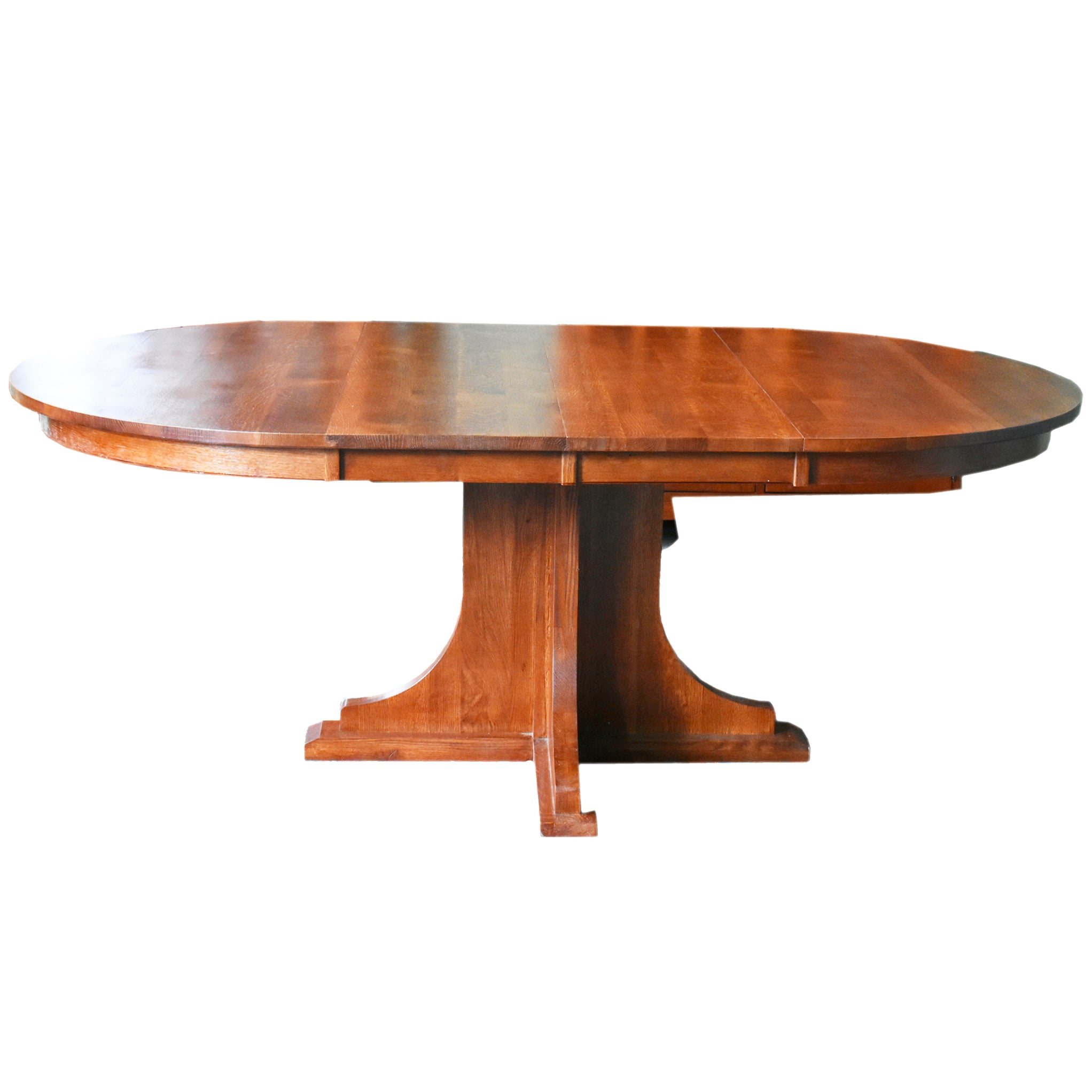 Solid Oak Round Dining Table with 2 Leaves - Michael's Cherry ...