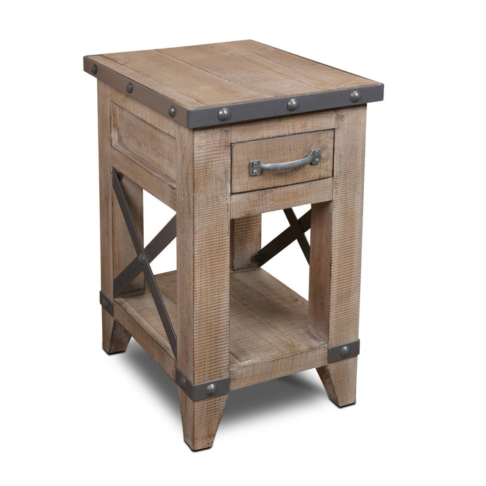 Larson Solid Pine Wood 1 Drawer Side Table - Options Available