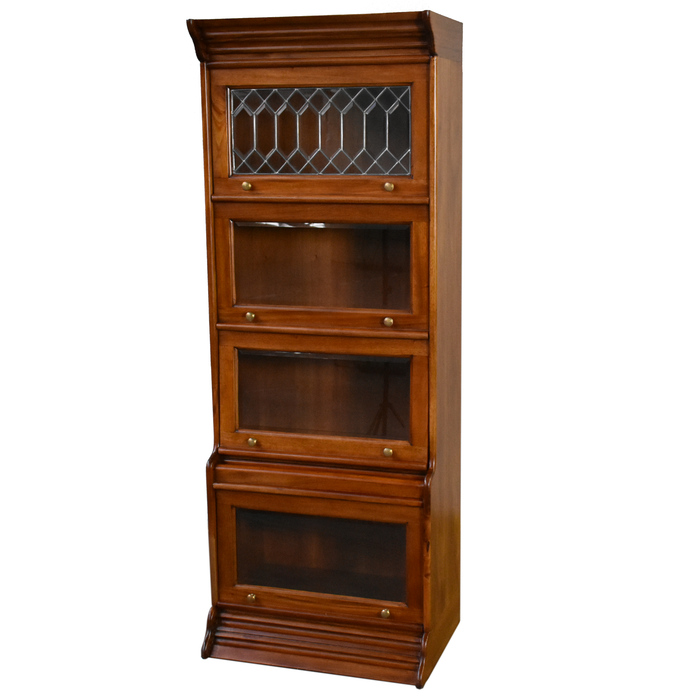 Legacy 4 Stack Barrister Bookcase - Light Brown Walnut - Crafters and Weavers