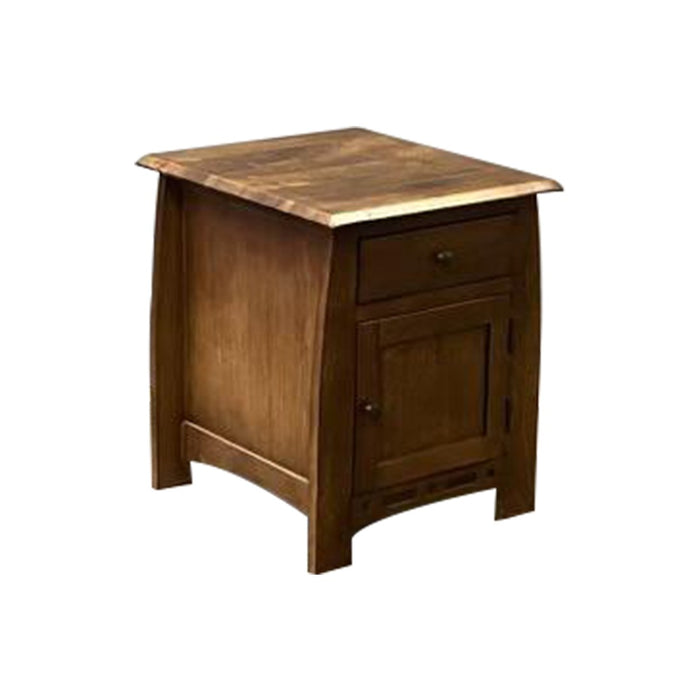 Mission Quarter Sawn White Oak 1 Drawer 1 Door Inlay End Table - Model A23