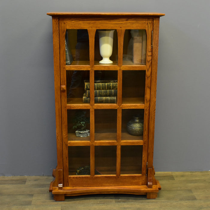 Mission Solid Oak Display Bookcase (2 Colors Available) - Walnut - Crafters and Weavers