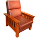 CLOSED LISTING Custom Amish Quarter Sawn White Oak & Leather Recliner - Crafters and Weavers
