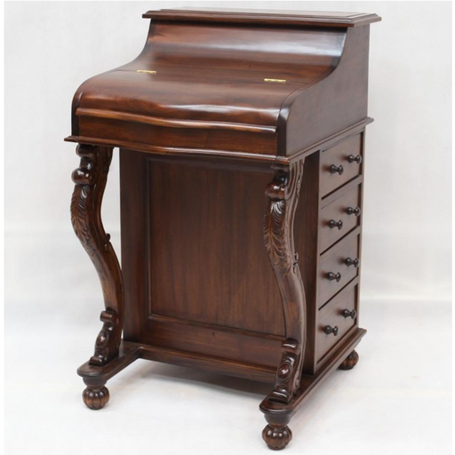 SOLD OUT Legacy Mahogany Wood Captain's Desk - Brown Walnut - Crafters and Weavers