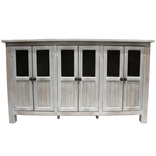 Gaines 6 Door Sideboard - Distressed White - 72" - Crafters and Weavers