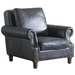English Rolled Arm - Arm Chair - Slate Leather - Crafters and Weavers