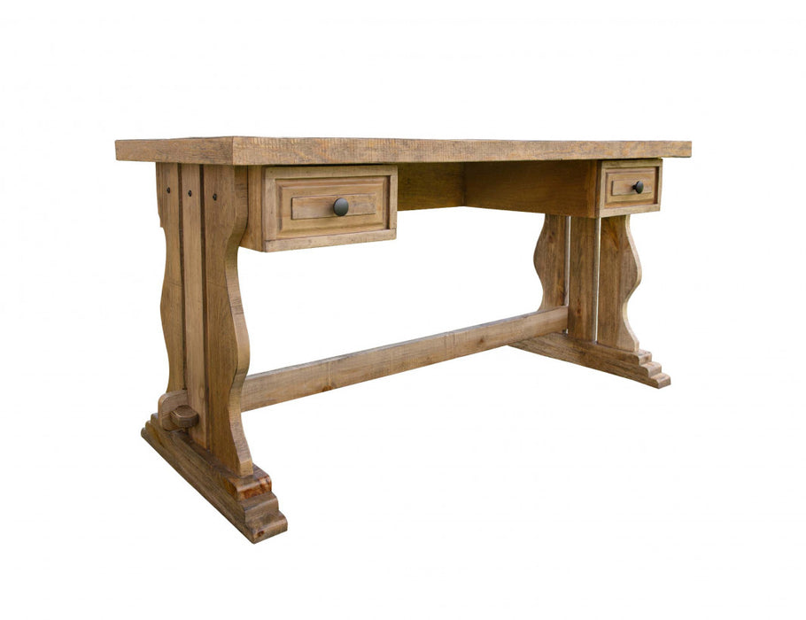 Westwood Rustic Solid Pine Wood 2-Drawer Desk