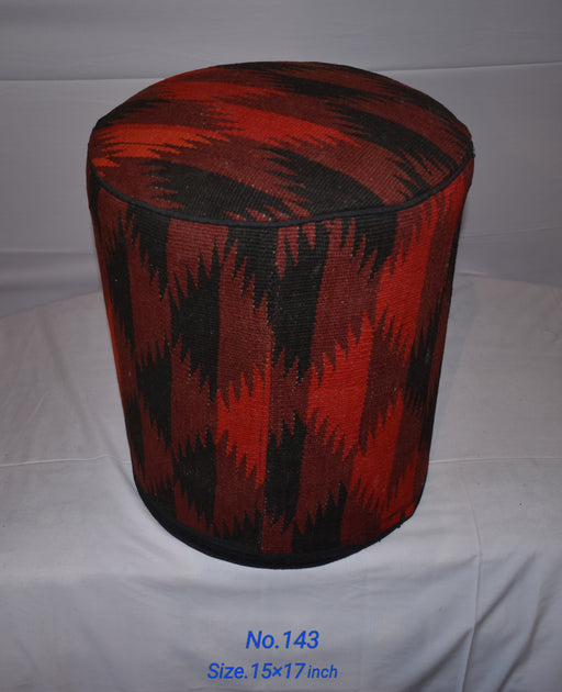 One of a Kind Kilim Rug Pouf Ottoman foot stool - #143 - Crafters and Weavers