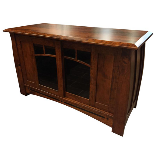 SOLD OUT Amish Custom Made Mission Wood Inlay TV Stand - 48" - Crafters and Weavers