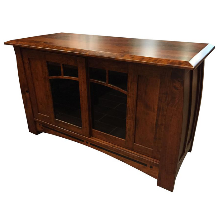 SOLD OUT Amish Custom Made Mission Wood Inlay TV Stand - 48" - Crafters and Weavers