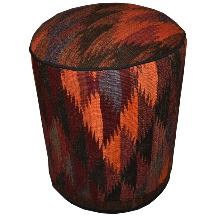 One of a Kind Kilim Rug Pouf Ottoman foot stool - #152 - Crafters and Weavers