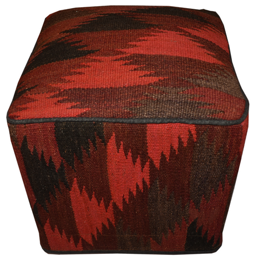 One of a Kind Kilim Rug Pouf Ottoman foot stool - #158 - Crafters and Weavers