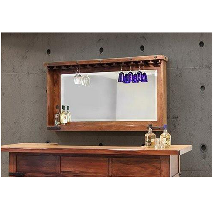 PREORDER Granville Parota Mirror with Glass Holder - 60" - Crafters and Weavers