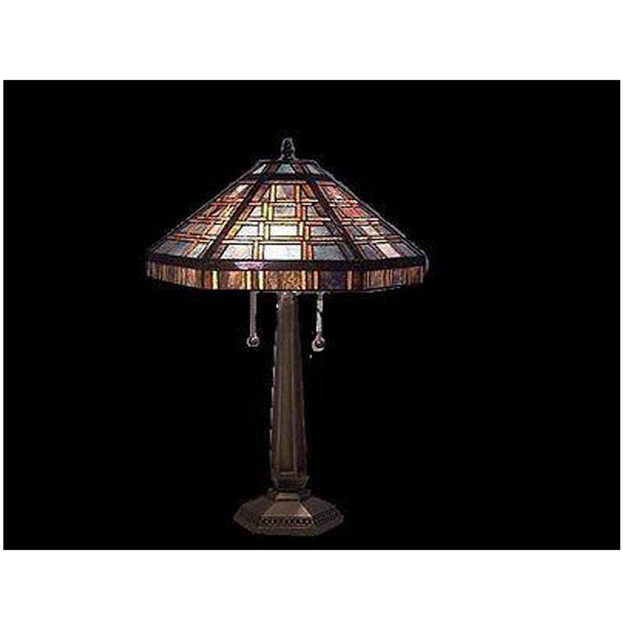 Tiffany Mission style Stained glass Table Lamp ??? Crafters and Weavers
