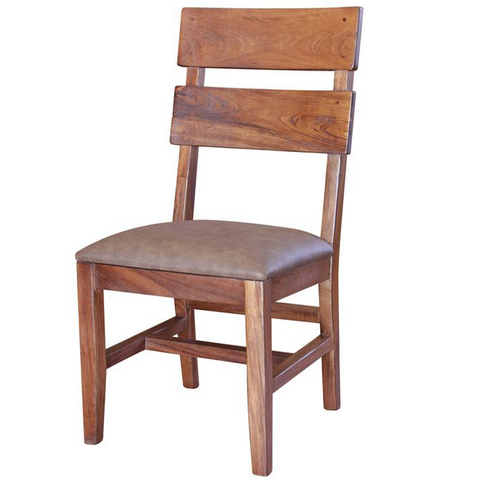 Parota Wood Slat Back Dining Chair #866 - Crafters and Weavers