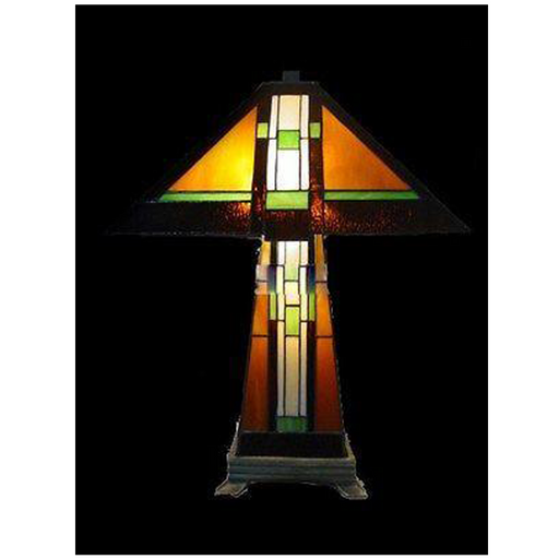 SOLD OUT Mission style Stained glass Table Lamp Tiffany style MIS102LB - Crafters and Weavers
