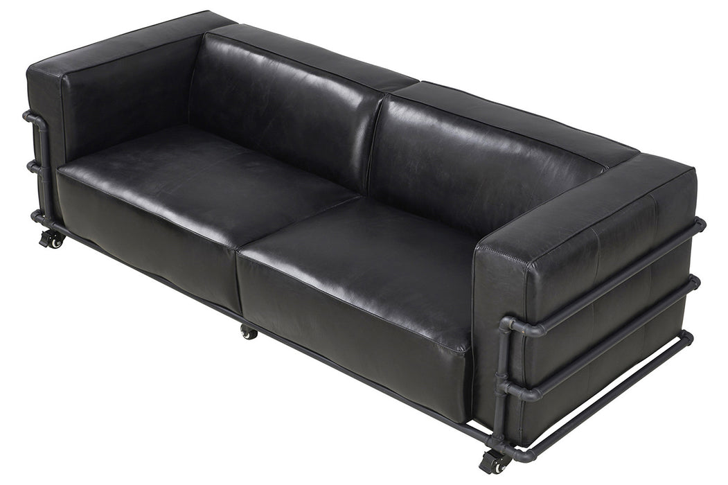 Henry Industrial Modern Leather Sofa (2 Colors Available) - Crafters and Weavers