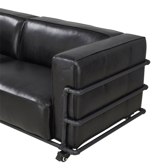 Henry Industrial Modern Leather Sofa (2 Colors Available