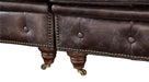 PREORDER Century Chesterfield Sofa - Dark Brown Leather - 118" - Crafters and Weavers