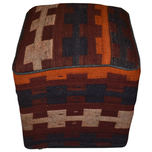 One of a Kind Kilim Rug Pouf Ottoman foot stool - #199 - Crafters and Weavers