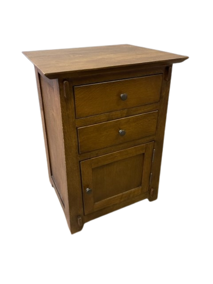 Mission Style Tapered Leg 2 Drawer Nightstand