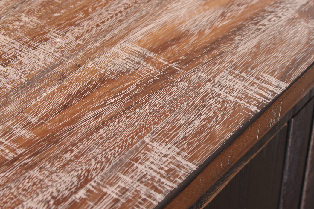 Rustic Style Solid Wood Sideboard - Black - Crafters and Weavers