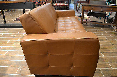 Bonded Leather Three-seater Sofa - Crafters and Weavers