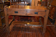 Mission Oak Library Table with 2 Drawers - Crafters and Weavers