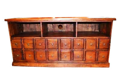 Mahogany 8 Drawer TV Cabinet - 56" - Crafters and Weavers