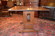 Mission Oak Drop leaf Dining Table with 4 oak chairs - Crafters and Weavers