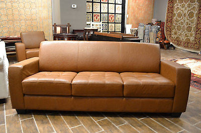 Bonded Leather Three-seater Sofa - Crafters and Weavers