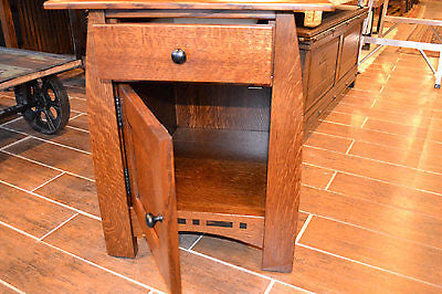 Amish Mission 1 Door / 1 Drawer Inlay End Table - Crafters and Weavers