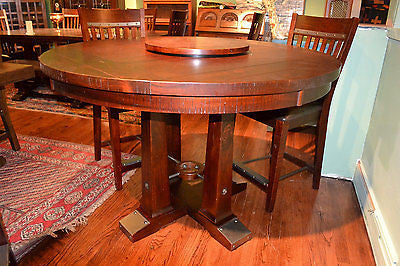 DUPLICATE LISTING Rustic Distressed Reclaimed Solid Wood Round Dining Table and set of 4 Dining Ch - Crafters and Weavers