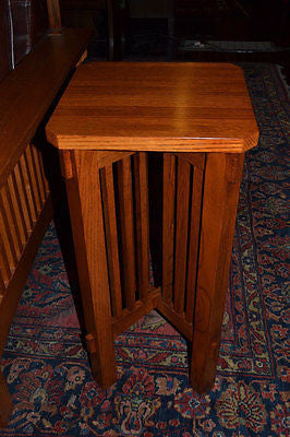 Mission oak plant stand deals