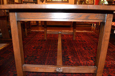 Mission Dining Table 7 feet Long Arts and Crafts Solid Oak Dining Table - Crafters and Weavers