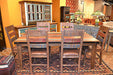 Rustic Solid Wood Painted Dining table and 6 chairs - Crafters and Weavers