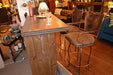 Pair of Bar Stools Iron and Upholstered Seat - Crafters and Weavers