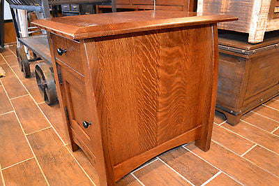 Amish Mission 1 Door / 1 Drawer Inlay End Table - Crafters and Weavers