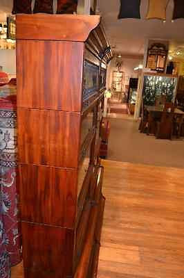 CLOSED Set of two Mahogany Barrister Bookcases with Leaded glass top stack Bookcase - Crafters and Weavers