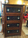 Arts and Crafts Mission Quarter Sawn White Oak Barrister Bookcase Leaded Glass - Crafters and Weavers