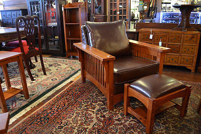 Mission oak Chair / Oak Chair with Spindels - Crafters and Weavers