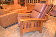 CLOSED LISTING Custom Amish Quarter Sawn White Oak & Leather Recliner - Crafters and Weavers