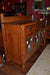 CLOSED Mission Oak Sideboard With Geometric Pattern Leaded Glass - 54" - Crafters and Weavers