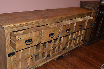 Keystone Distressed Wood Sideboard - 82" - Crafters and Weavers
