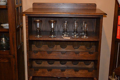 Mission Wine Rack / Liquor Cabinet - 33" - Crafters and Weavers