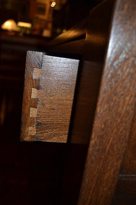 Mission Oak Library Table with 2 Drawers - Crafters and Weavers