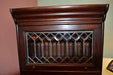 Mahogany 4 Stack 24 inch Wide Barrister Bookcase with Leaded glass - Dark Stain - Crafters and Weavers