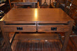 Mission Oak Library Table with 2 Drawers - Crafters and Weavers