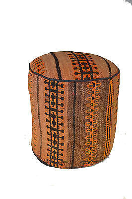 Rug Pouf / Rug Sitting Stool Ottoman made of vintage kilim rug # 26 - Crafters and Weavers
