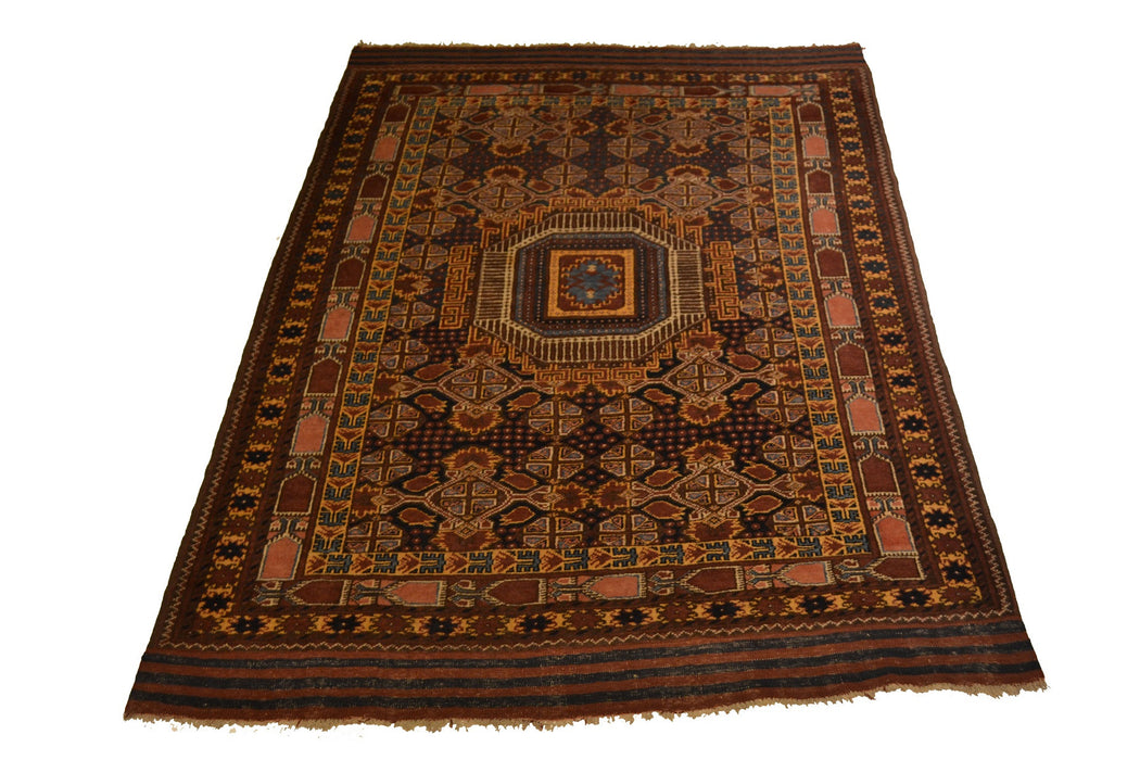 rug2124 4.11 x 6.8 Tribal Rug - Crafters and Weavers