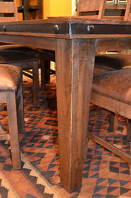 Rustic Solid Wood Painted Dining table and 6 chairs - Crafters and Weavers